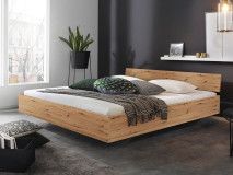 Lit IXANA 180x200 cm chêne artisan avec tête de lit avec matelas avec sommier