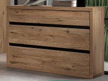 Commode OLIGA 3 tiroirs chêne scarlet