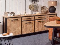 Buffet/bahut LOVELY 4 portes 2 tiroirs 240 cm teck orangé