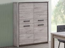 Meuble bar ELINA 4 portes chêne gris