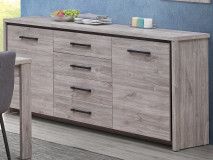 Buffet/bahut ELINA 2 portes 4 tiroirs chêne gris