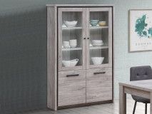 Vitrine ELINA 4 portes chêne gris