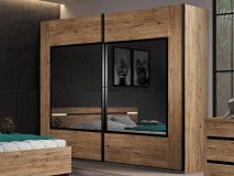 Armoire OLIGA 2 portes coulissantes 245 cm chêne scarlet