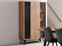 Vitrine XENA 2 portes chêne scarlet avec led