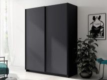 Armoire GONZOLA 2 portes coulissantes 180 cm graphite