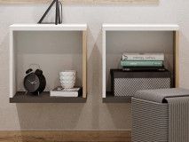 Armoire murale ILONA 1 niche blanc/chêne salisbury