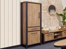 Colonne LOVELY 2 portes 1 tiroir gauche teck orangé