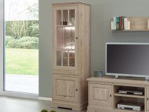 Vitrine KENNY 2 portes gauche chêne millenium clair