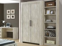 Armoire IVAN 2 portes chêne plage