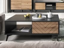 Table basse ADAMAS noir/chêne evoke