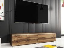 Meuble tv-hifi DUBAI 2 portes battantes 140 cm chêne wotan