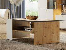 Table basse MODO 115 cm chêne artisan/blanc