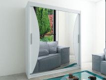 Armoire MONACORNE 2 portes coulissantes 200 cm blanc