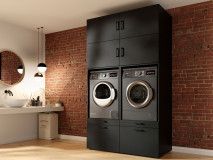 Meuble WASHING 2 machines côte à côte extra LARGE noir