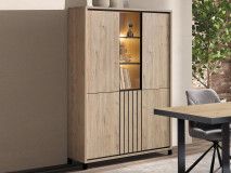 Meuble bar TRAVIRIS 5 portes castella avec led