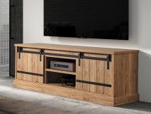 Meuble tv-hifi PIRELI 2 portes coulissantes chêne scarlet