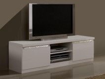 Meuble tv-hifi REBECCA 2 portes blanc laque