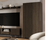 Armoire PELOSA 2 portes frêne portland/noir