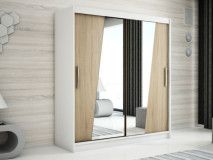 Armoire RHOMBO 2 portes coulissantes 200 cm blanc/sonoma