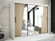 Armoire RHOMBO 3 portes coulissantes 250 cm blanc/sonoma