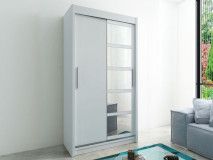 Armoire ROMANE 2 portes coulissantes 100 cm blanc
