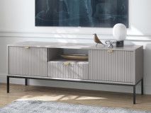 Meuble TV NORYA 2 portes 1 tiroir gris