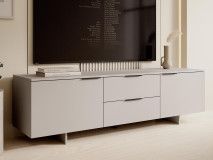 Meuble tv-hifi CALLISTO 2 portes 2 tiroirs cachemire