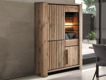 Vitrine SANDRA 4 portes chêne canyon