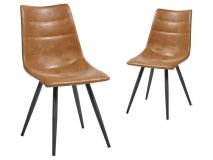 Lot de 2 chaises ONNIX cognac