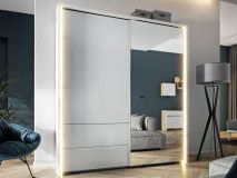 Armoire TAMARA 2 portes 2 tiroirs 200 cm blanc