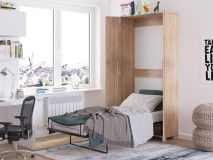 Lit escamotable TEMA 90x200 cm chêne sonoma