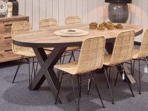 Table repas KUTINA 163 cm parquet naturel
