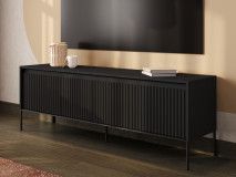 Meuble tv-hifi TRAINING 4 portes 166 cm chêne noir