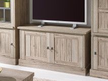 Meuble tv-hifi YORKO 2 portes chêne cristal clair