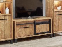 Meuble tv-hifi ALCANTARA 2 portes teck orangé