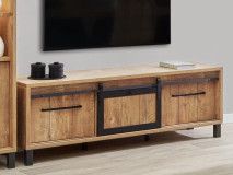 Meuble tv-hifi ALCANTARA 3 portes teck orangé