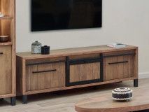 Meuble tv-hifi ALCANTARA 3 portes old teck
