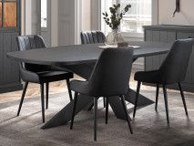 Table repas ovale RAPHEO 230 cm noir nox
