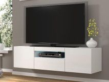 Meuble tv-hifi AUREO 3 portes 150 cm blanc