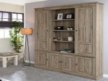 Armoire YORKO 6 portes chêne cristal clair