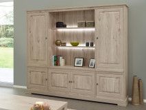 Vaisselier KENNY 6 portes 246 cm chêne millenium clair