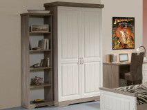 Armoire IVANA 2 portes truffe/porcelaine