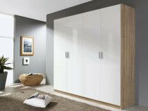 Armoire CELLON sonoma 4 portes blanc brillant