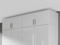 Surmeuble CELLON blanc 4 portes blanc brillant