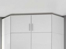 Surmeuble de coin CELLON blanc 2 portes blanc brillant