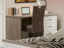 Bureau IVANA 3 tiroirs truffe/porcelaine