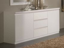 Buffet/bahut ROMEO 2 portes et 3 tiroirs blanc laque