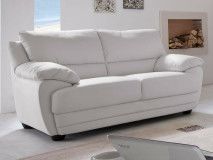 Canapé NEBRASKA 2 places éco-cuir blanc