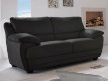 Canapé NEBRASKA 2 places éco-cuir noir
