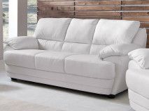 Canapé NEBRASKA 3 places éco-cuir blanc